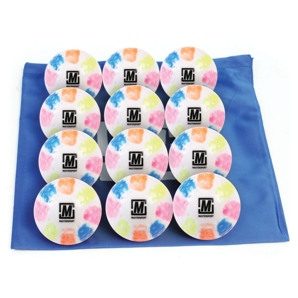 MASTERSPORT DIMPLE HOCKEY BALL RAINBOW, BAG OF 12