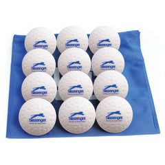 SLAZENGER MATCH DIMPLE HOCKEY BALL WHITE, BAG OF 12