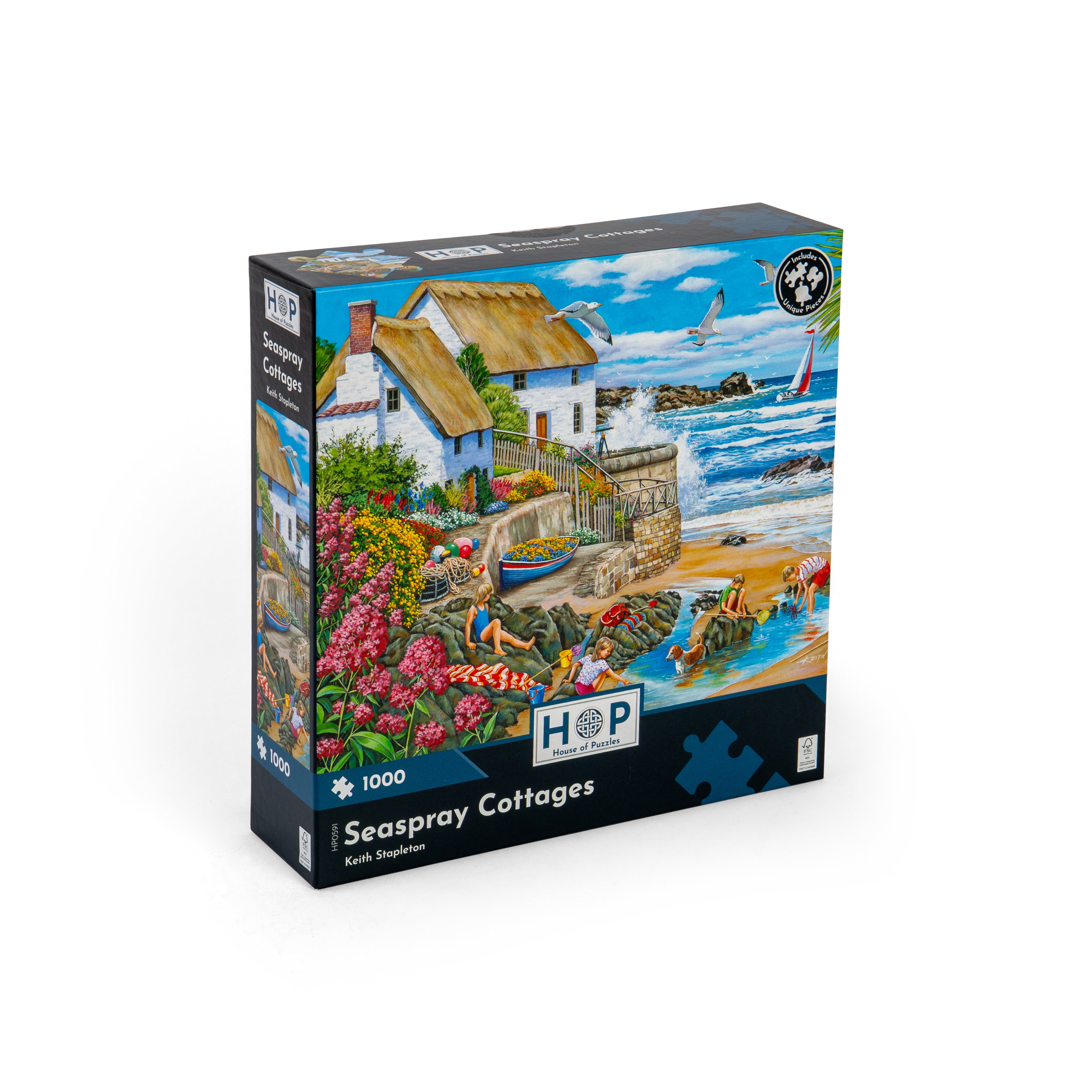 Seaspray Cottages 1000 Piece Puzzle (3 Years +)