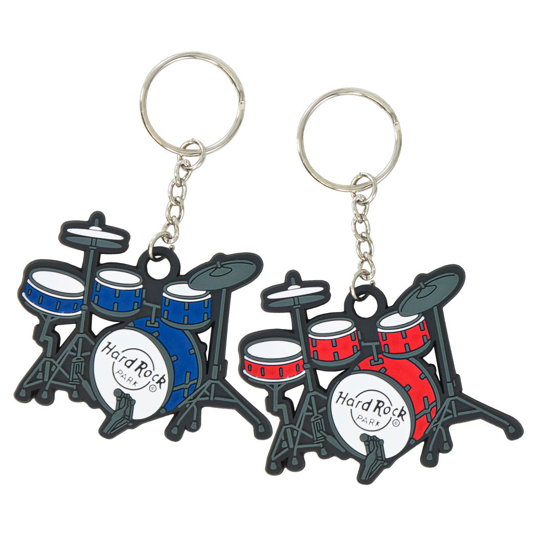 Drum kit rubber keyring key chain
