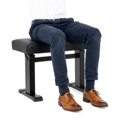 Musisca hydraulic adjustable piano stool - Black with faux leather seat