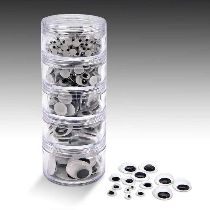 SCO WIGGLY EYES STACK PACK BLACK & WHITE 560PCS -Min Qty 6
