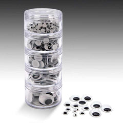 SCO WIGGLY EYES STACK PACK BLACK & WHITE 560PCS -Min Qty 6