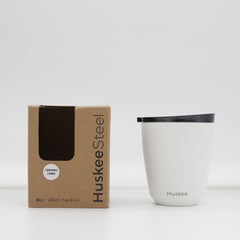 8oz HuskeeSteel Cup & Lid - White
