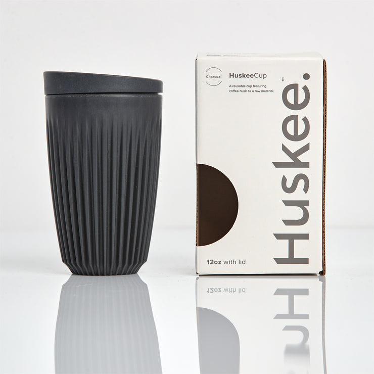 12oz HuskeeCup with Lid - Charcoal