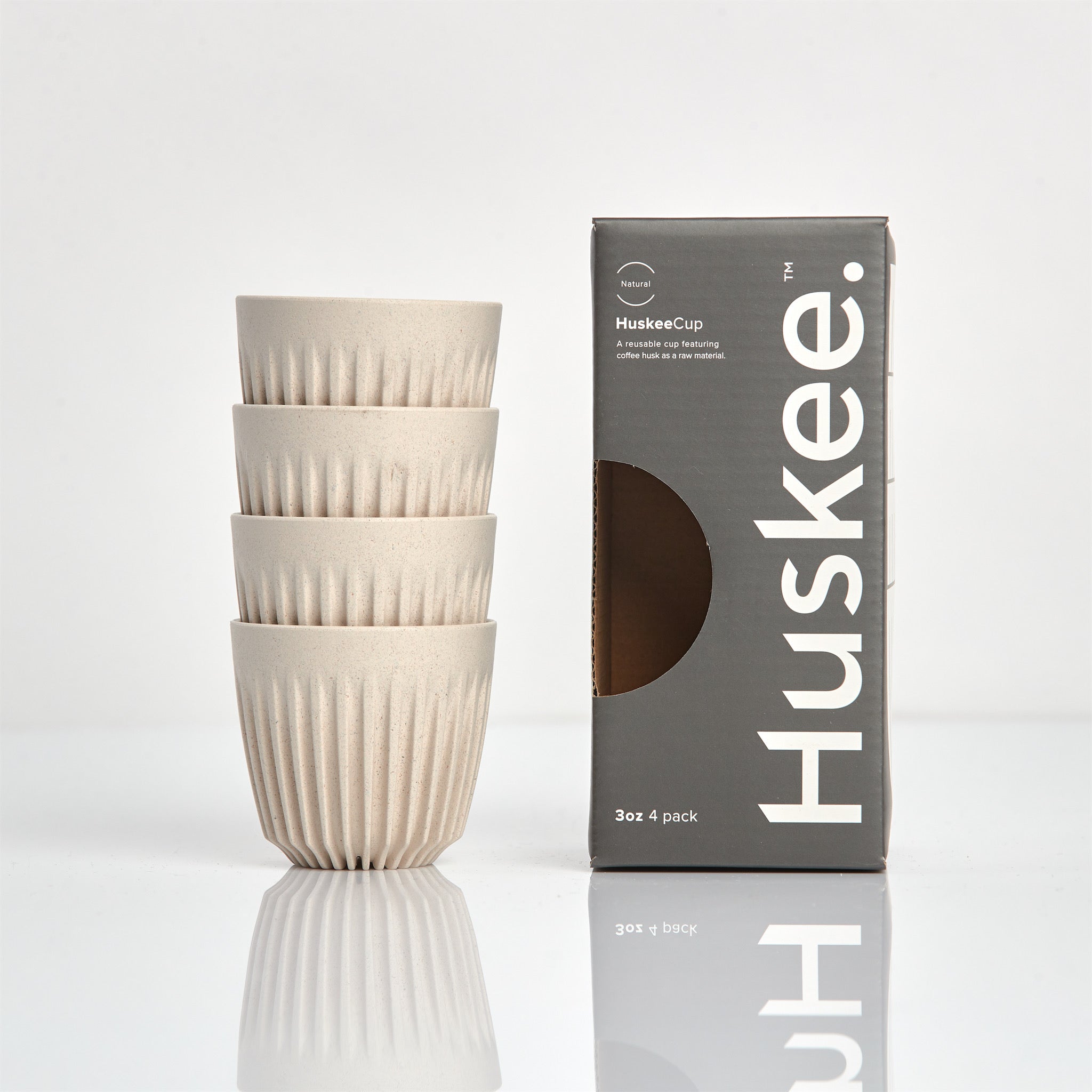 3oz Espresso HuskeeCup 4-pack - Natural
