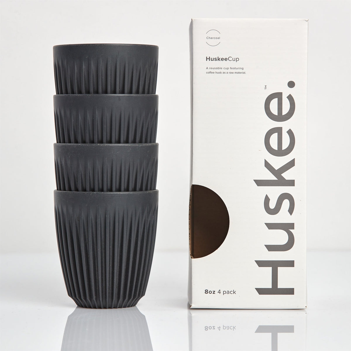 8oz HuskeeCup 4-pack - Charcoal