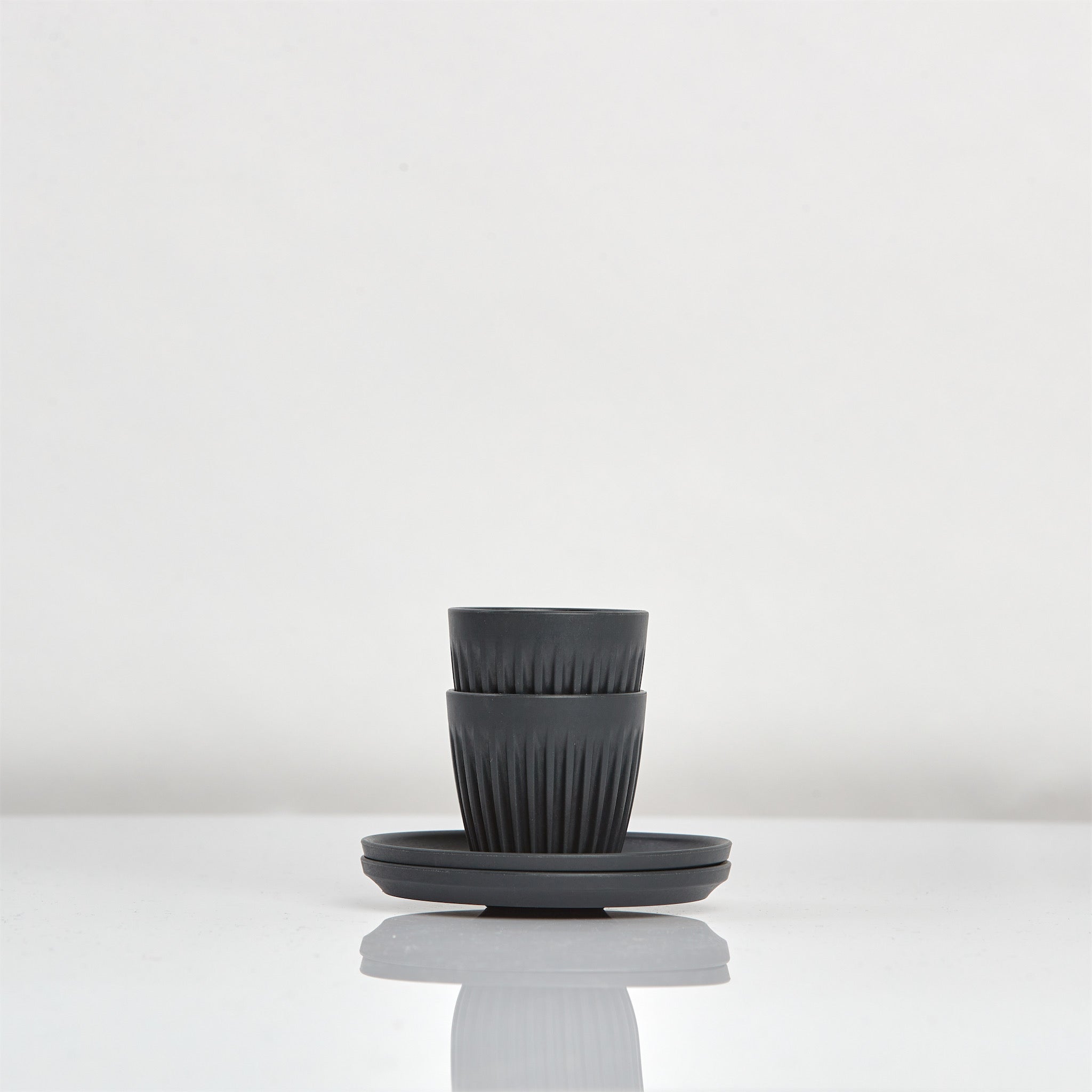 3oz Espresso HuskeeCup and Saucer Set of 2 - Charcoal