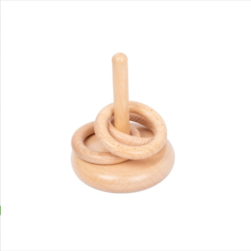 Three Discs on a vertical Dowel-wooden color