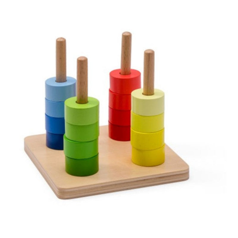 Rainbow Discs on 4 Vertical Dowels