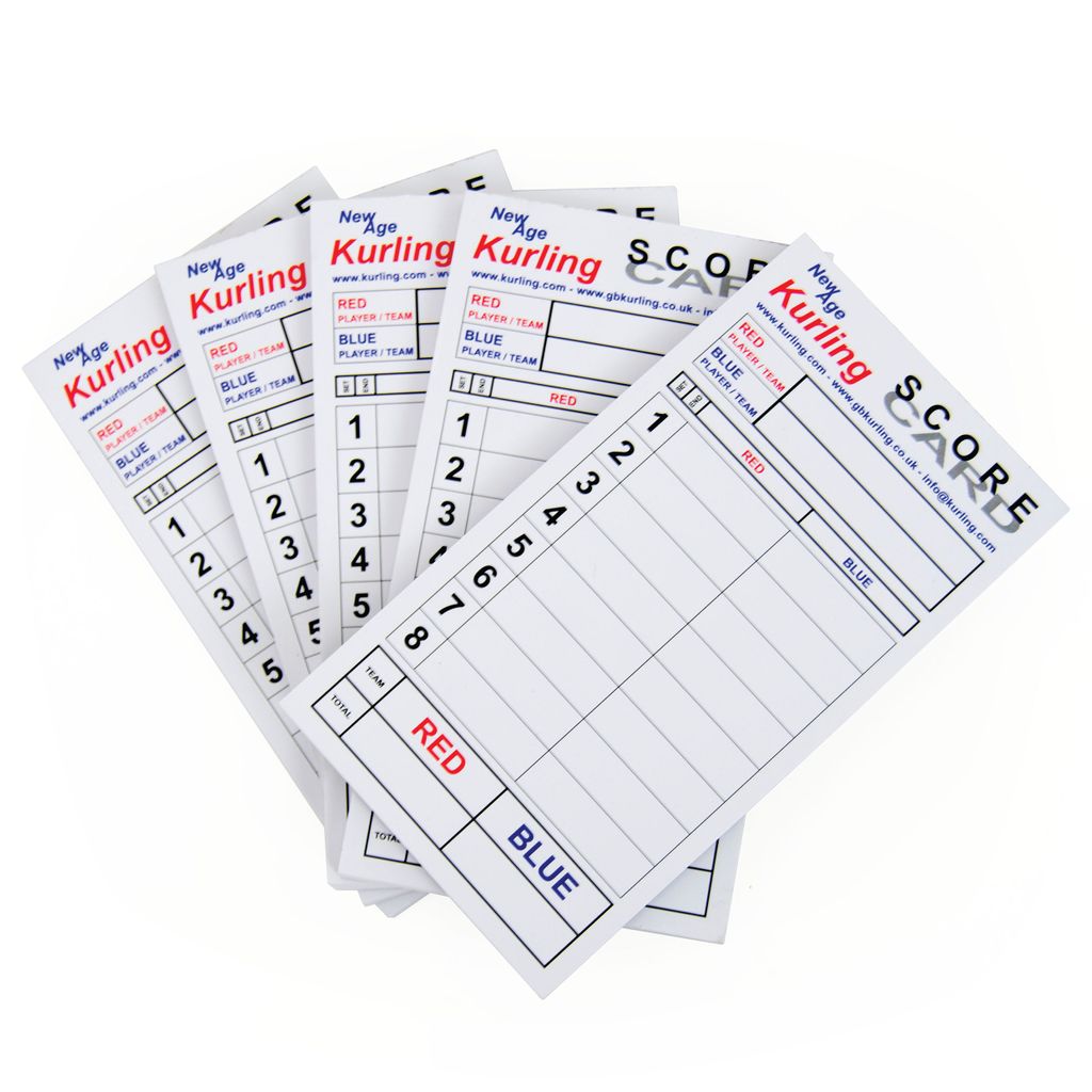 NEW AGE KURLING SCORECARDS SET OF 250