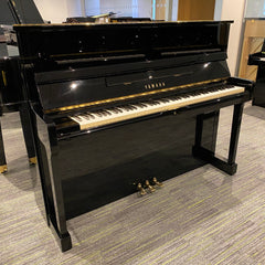 Pre-owned Yamaha SU118C upright piano in polished ebony