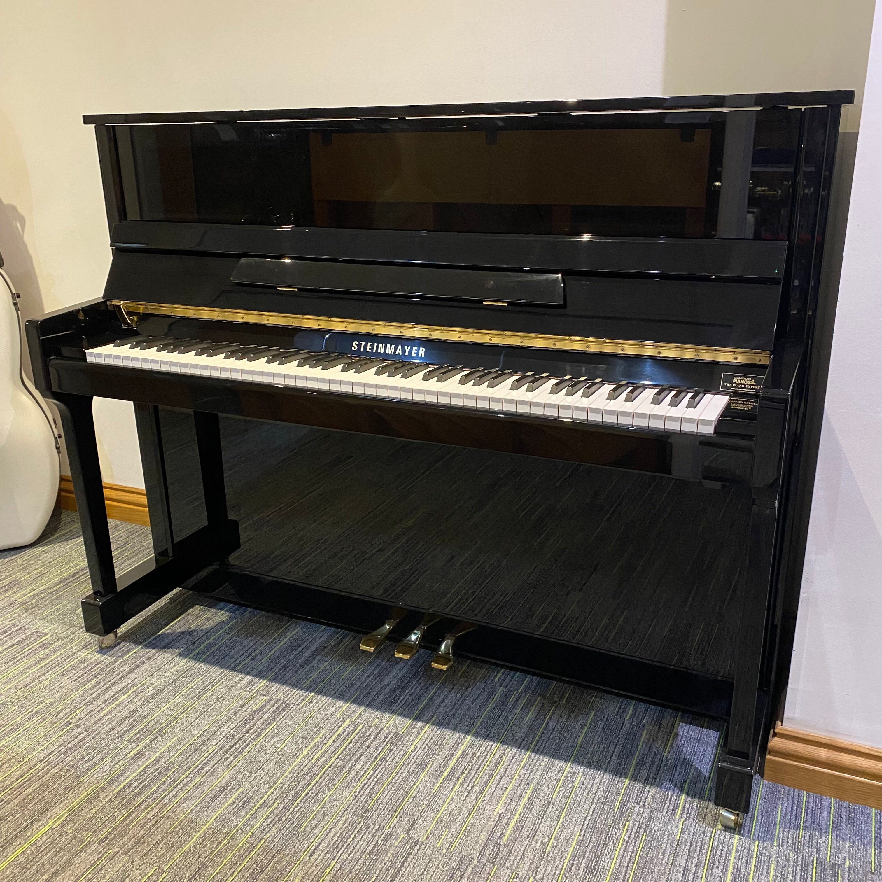 Pre-owned Steinmayer S118 upright piano in polished ebony
