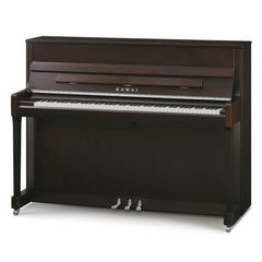 Kawai K-200 upright piano - Dark Walnut Satin, Silver Fittings