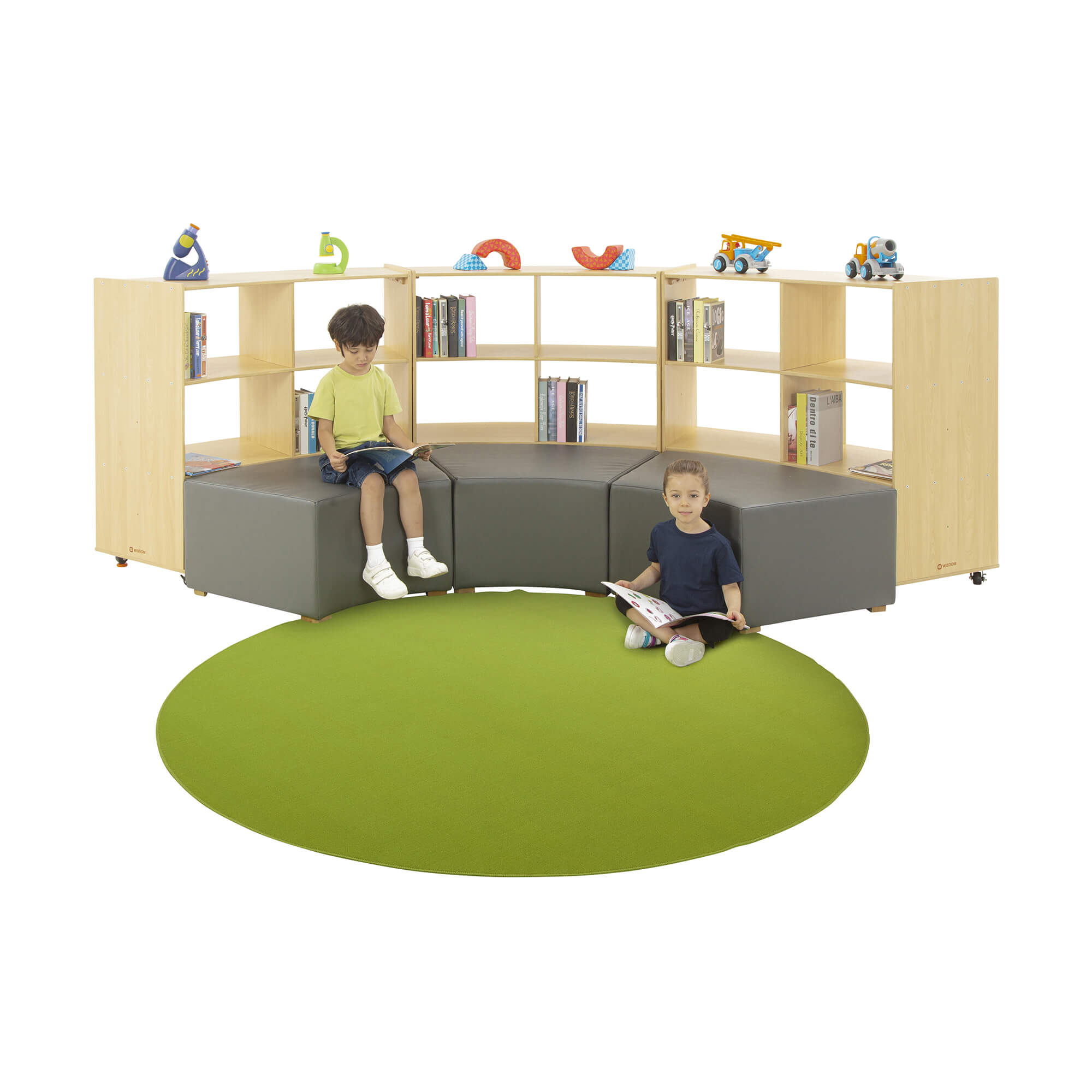 Profile, Set of x3 shelf units and x3 ottomans