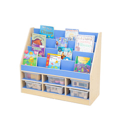 Profile, Pastel Blue Book Storage unit and trays