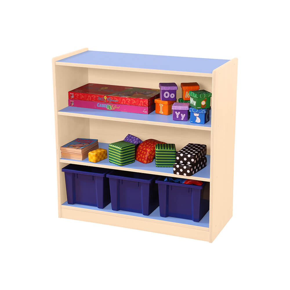 Profile, Blue/Maple 3 Shelf bookcase