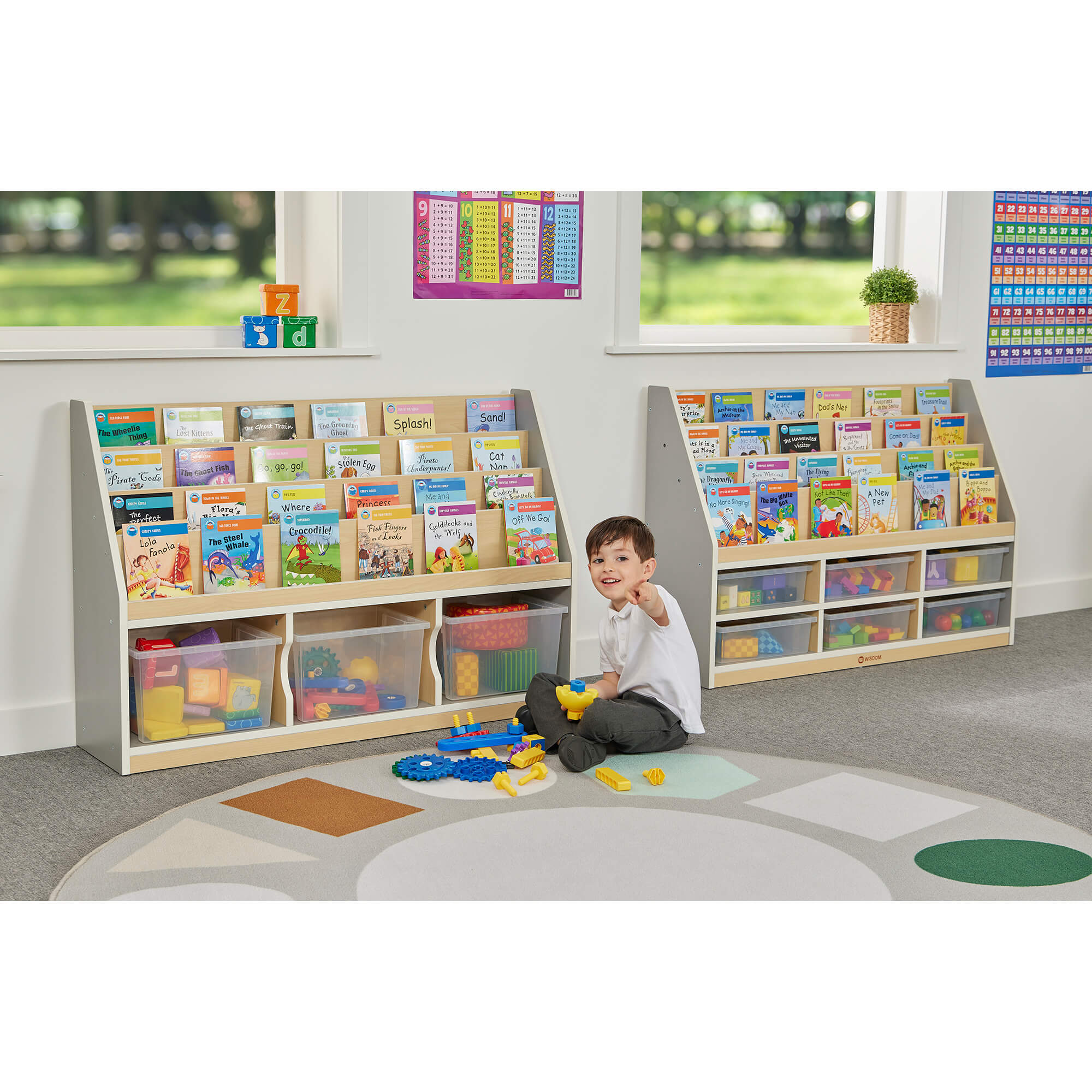 Profile, Thrifty 3 Compartment Book Storage with 3 Large trays