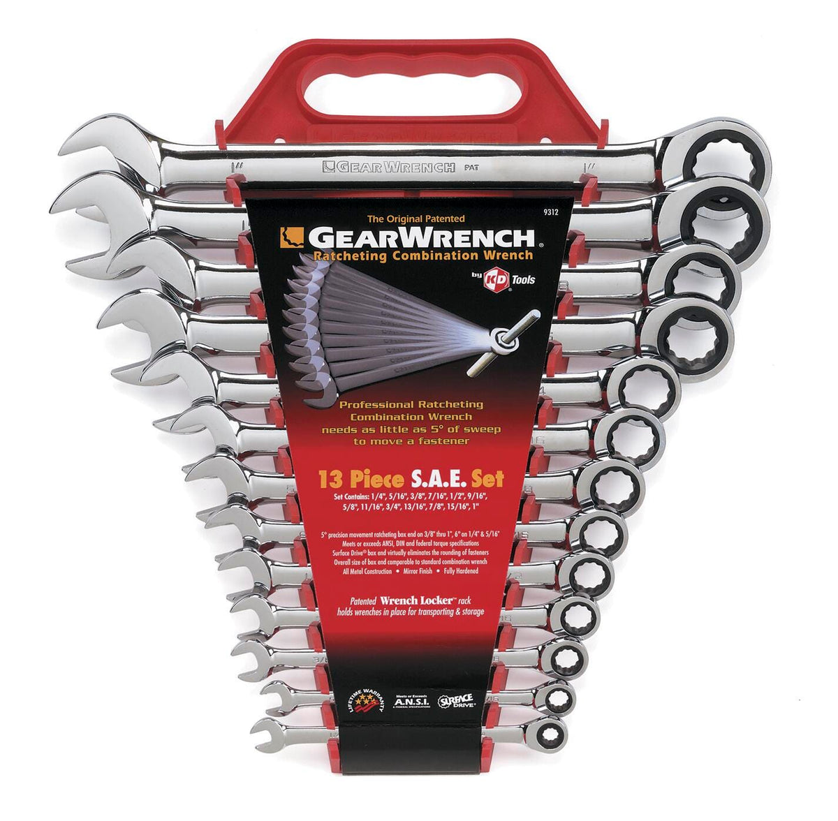 GEARWRENCH SET FRACTIONAL COMBINATION 13 PIECE