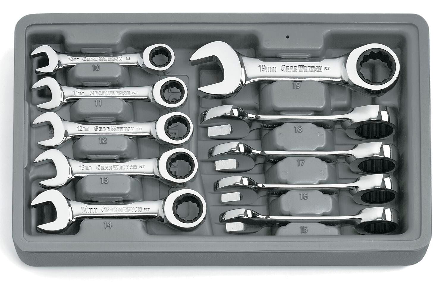 GEARWRENCH SET STUBBY METRIC 10 PIECE COMBINATION