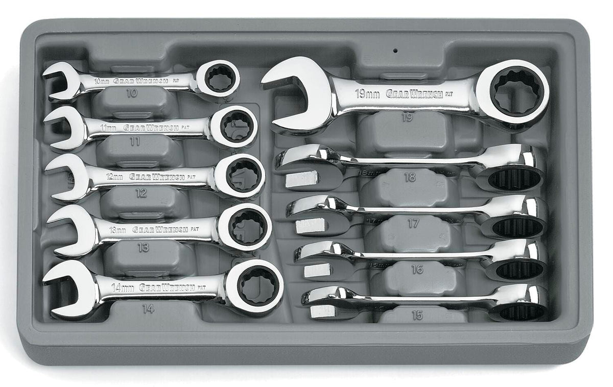 GEARWRENCH SET STUBBY METRIC 10 PIECE COMBINATION