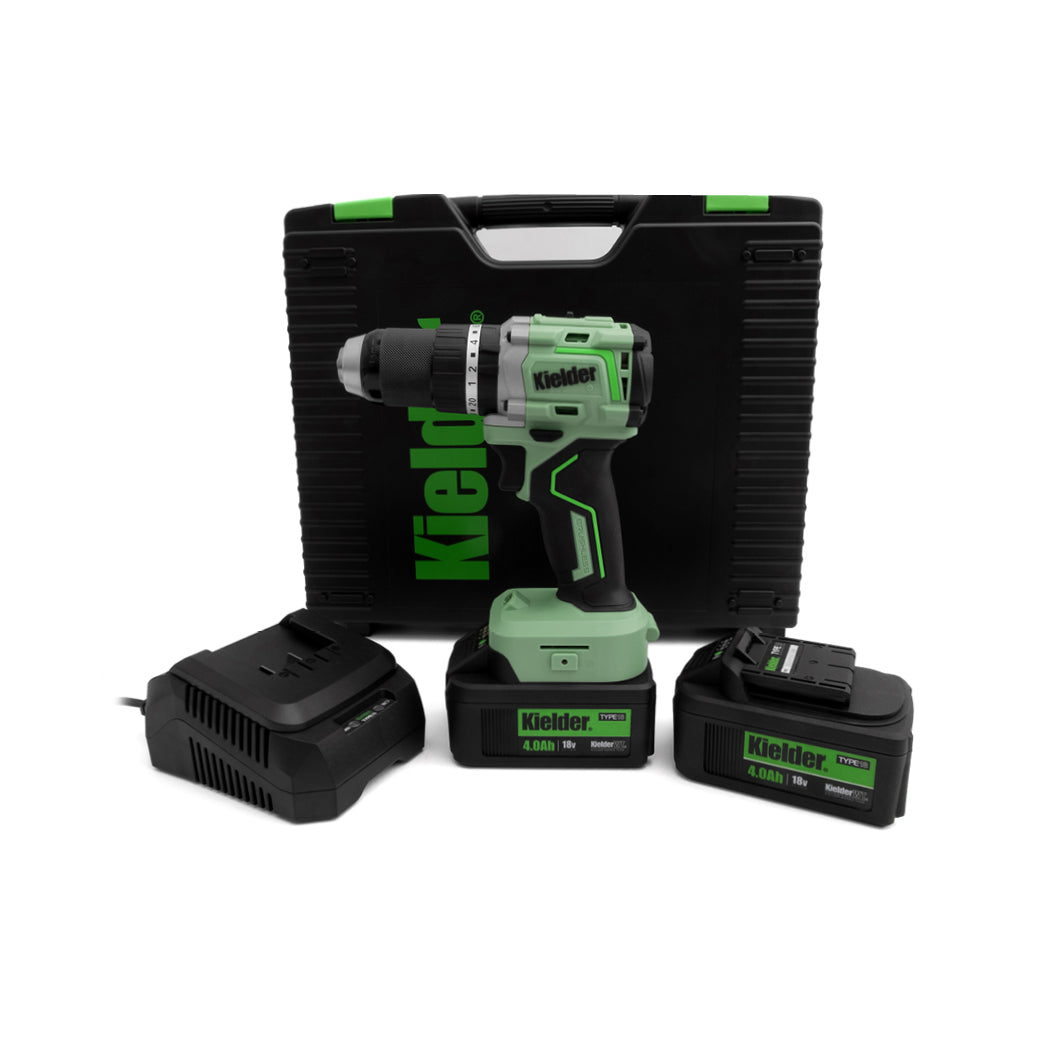 Kielder 13mm 18V Compact Combi Drill Kit - 2 x 4.0Ah