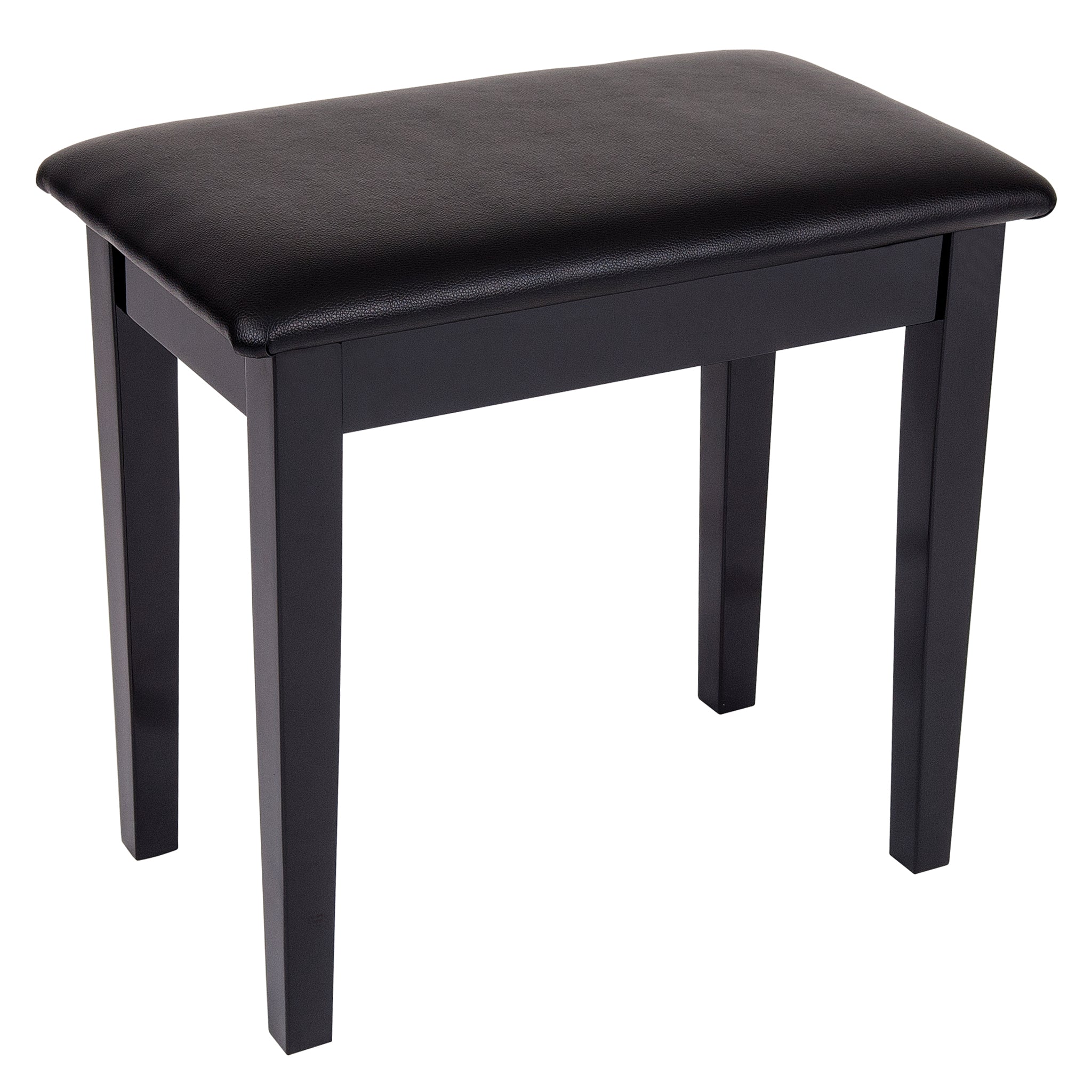 Kinsman KPB01 fixed height piano stool with storage - Satin black