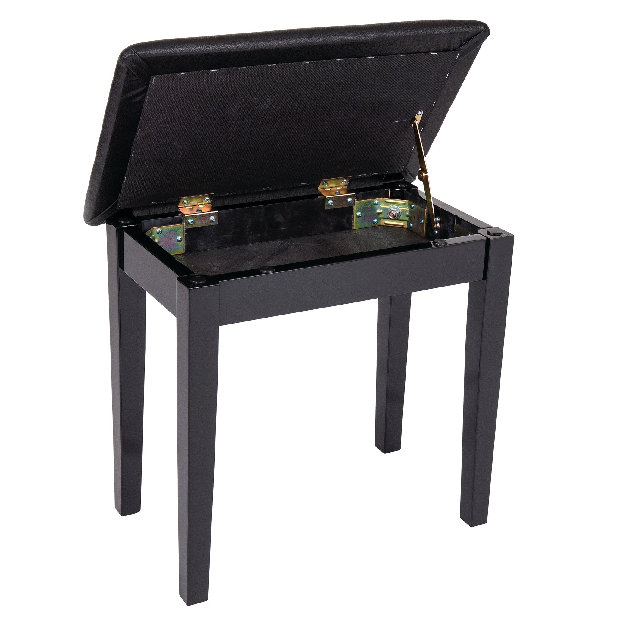 Kinsman KPB01 fixed height piano stool with storage - Satin black