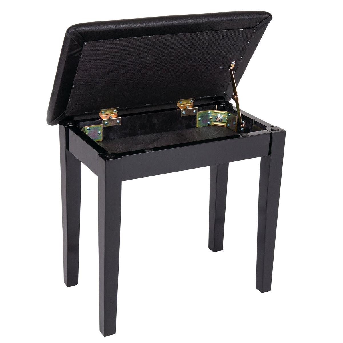 Kinsman KPB01 fixed height piano stool with storage - Satin black