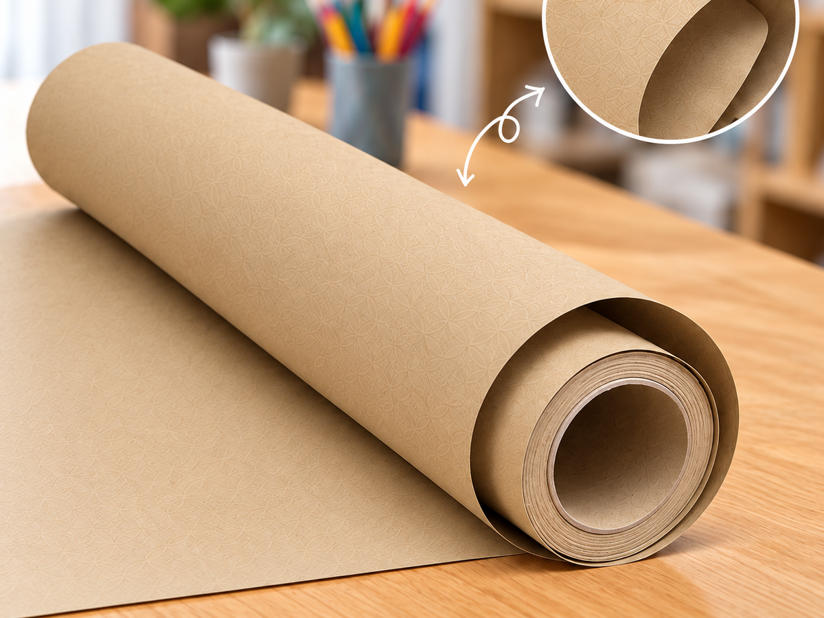 Eduplan craft brown poster paper roll, 1218mm x 15m, close-up kraft paper texture