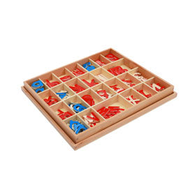 Wood - Small Movable Alphabet (Red & Blue)- English Print