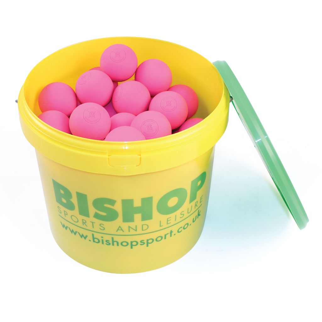 MASTERSPORT LACROSSE BALLS NEON PINK, BUCKET OF 48