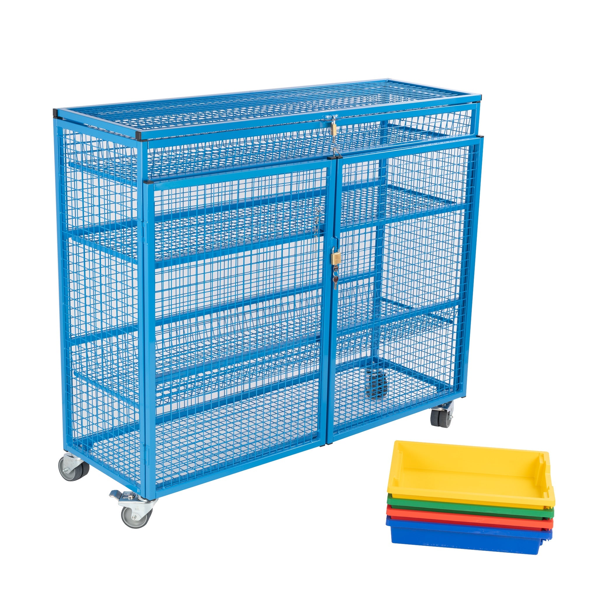 Educational Aids lockable mobile instrument trolley - Blue