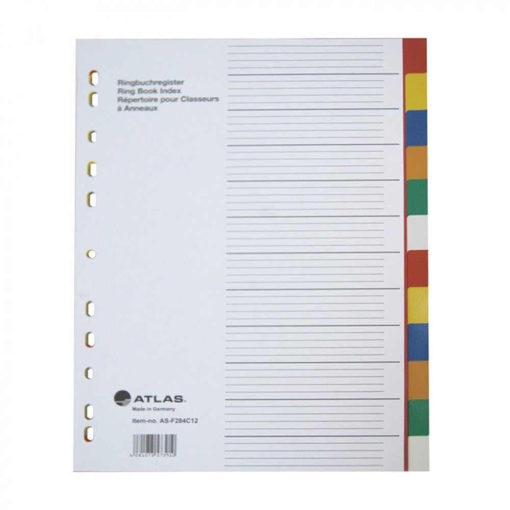 Atlas, PP Col DivderA4 12part Bx25st