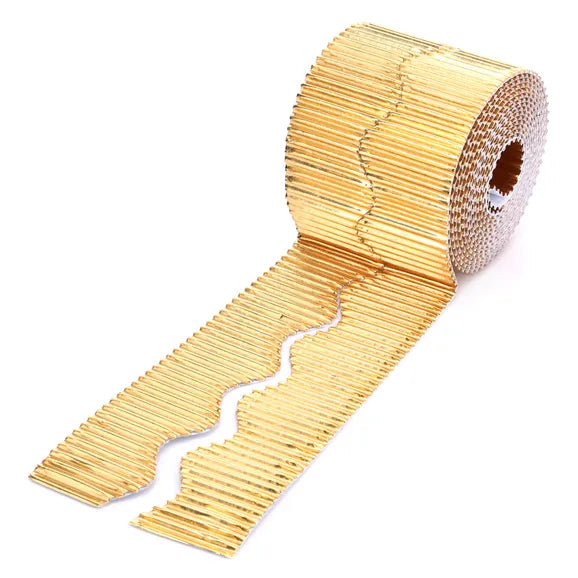 SCO CORRUGATED BORDER ROLL 57MMX15M METALLIC GOLD -Min Qty 54