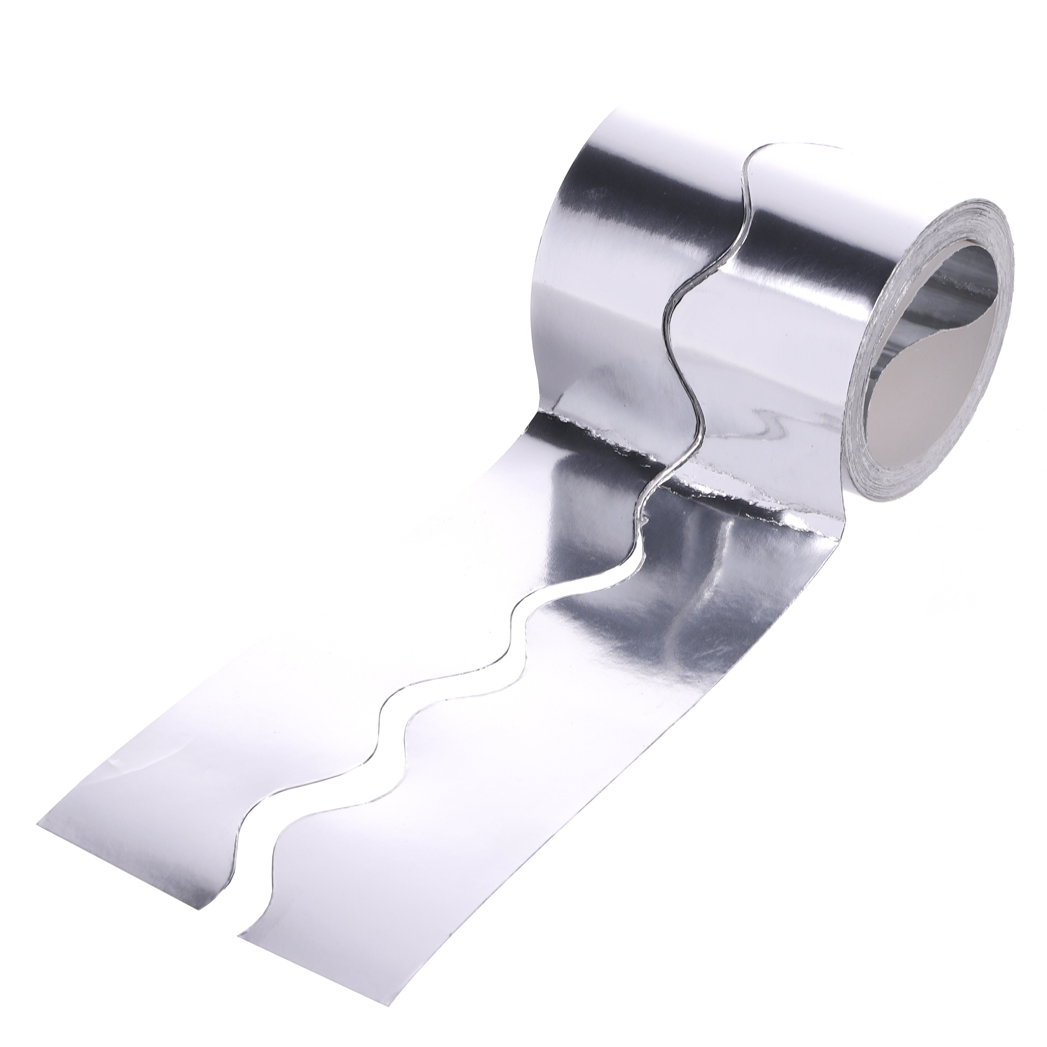 SCO CARD DECORATIVE BORDER ROLL SCOLLOPED 57MMX15M SILVER 1PC -Min Qty 12