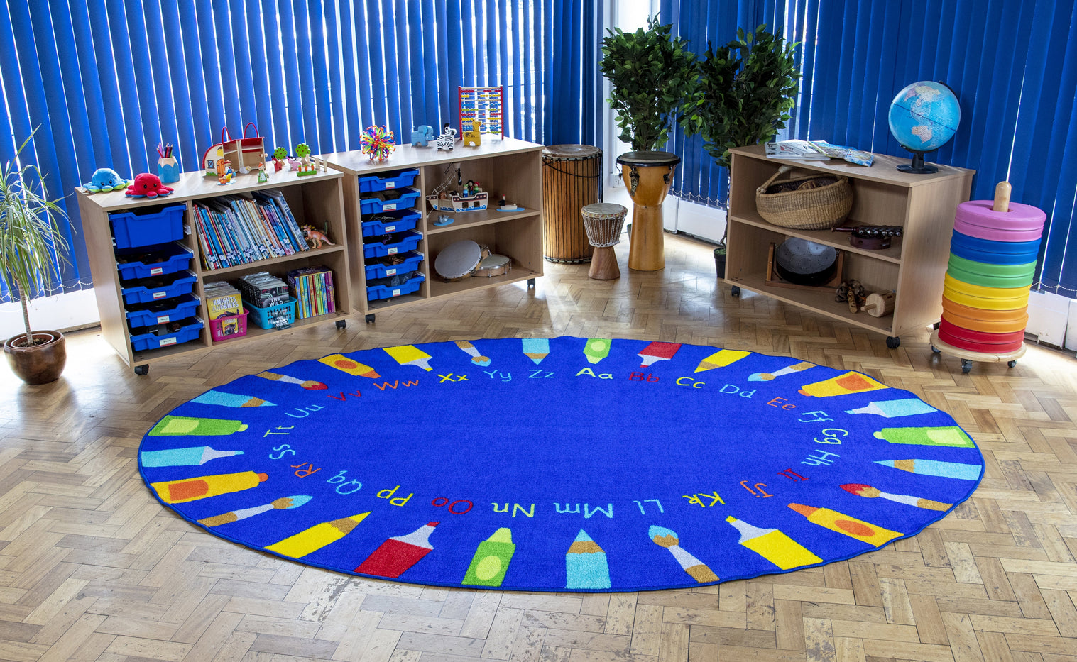 Oval Pencils Alphabet Carpet