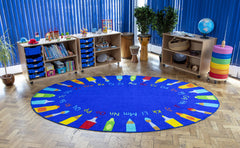 Oval Pencils Alphabet Carpet