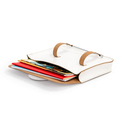 Oxford Traditional leather music case - White