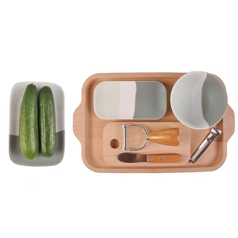 Peeling and Cutting Cucumber