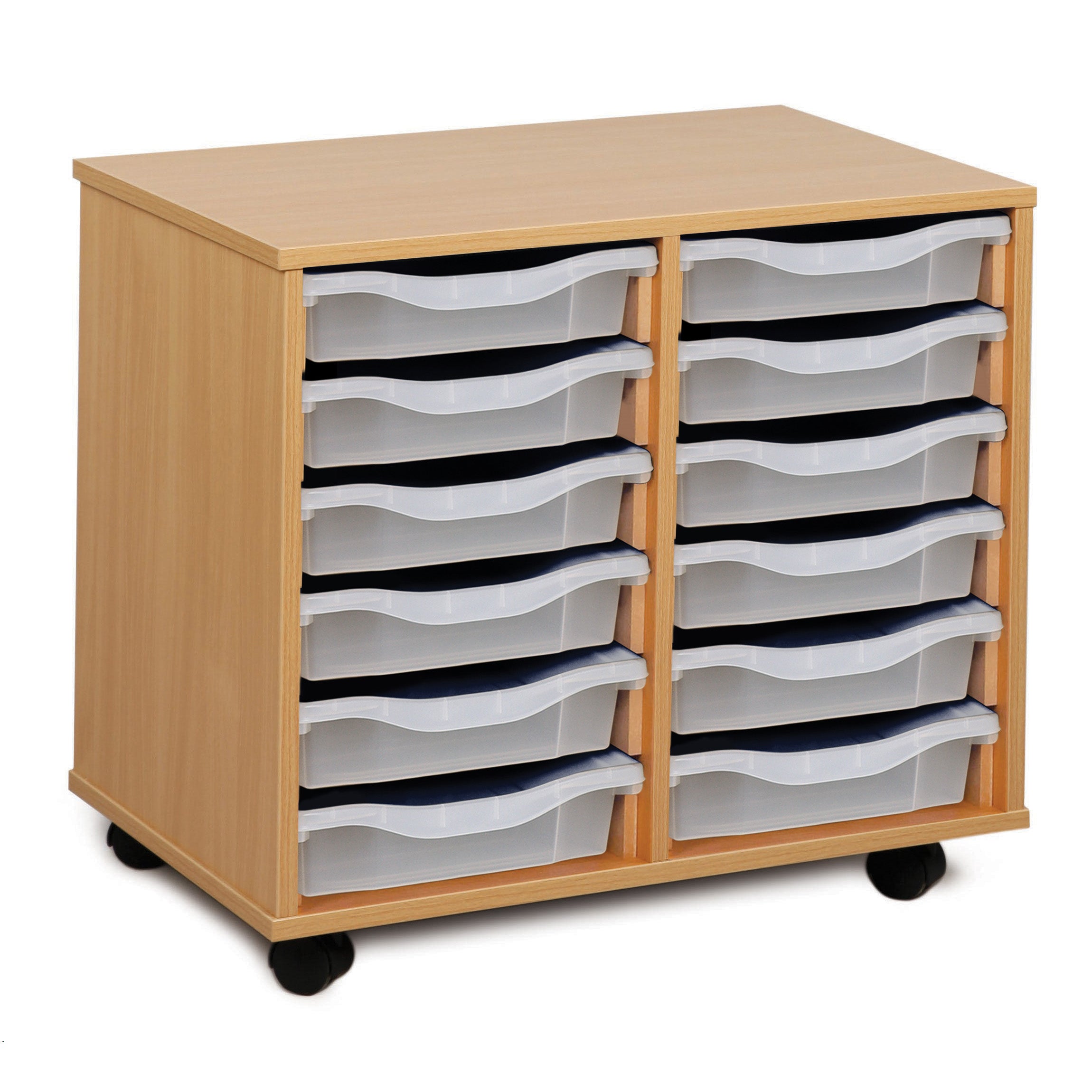 Monarch 12 single tray storage unit (2 x 6) - Transparent