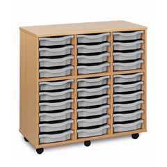 Monarch 30 single tray storage unit (3 x 10) - Light grey