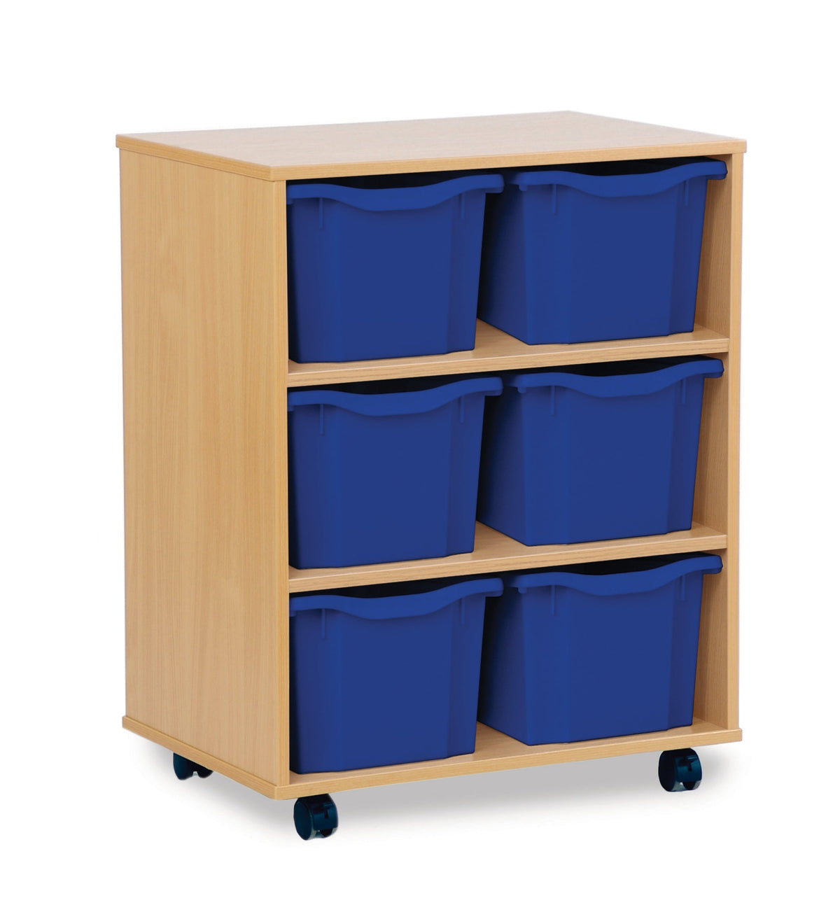 Monarch 6 triple tray storage unit (2 x 3) - Blue