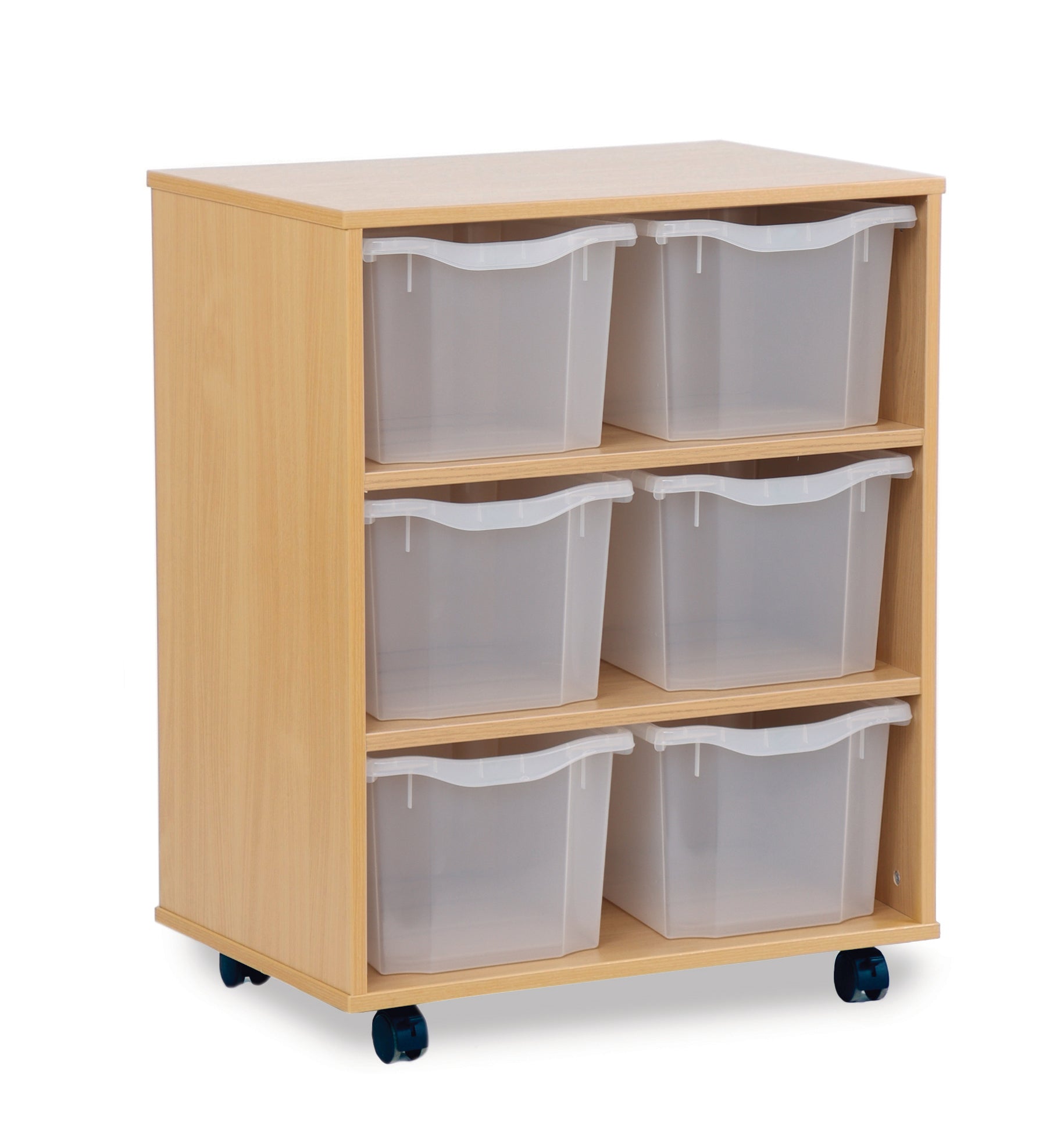 Monarch 6 triple tray storage unit (2 x 3) - Transparent