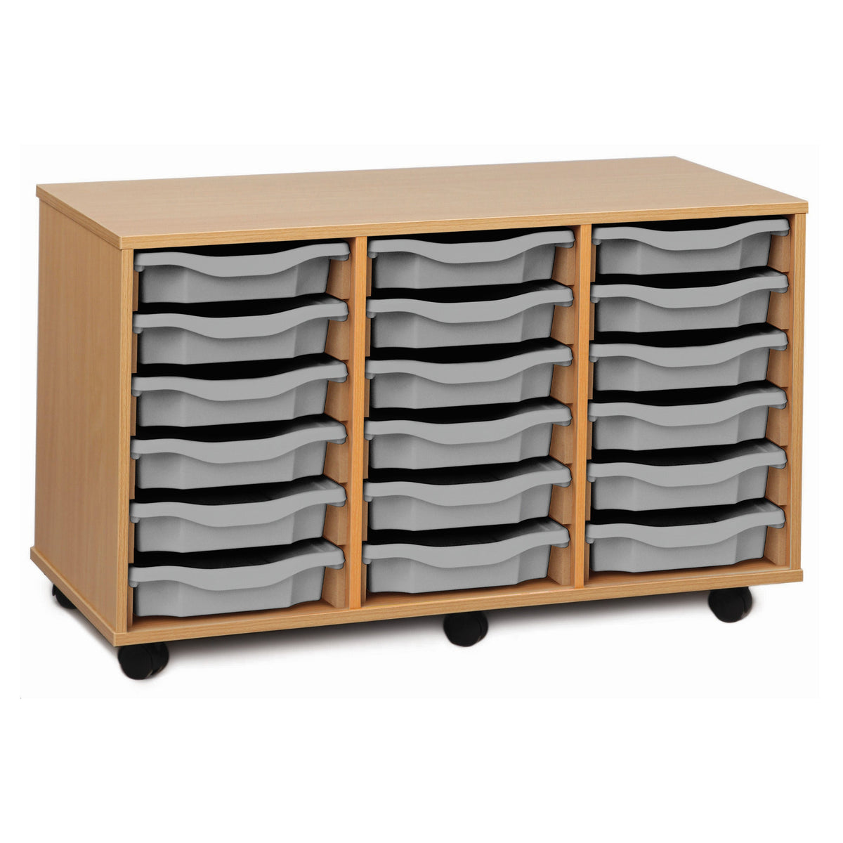Monarch 18 single tray storage unit (3 x 6) - Light grey