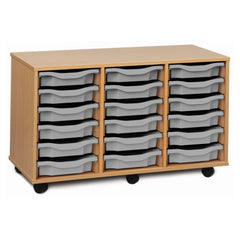 Monarch 18 single tray storage unit (3 x 6) - Light grey