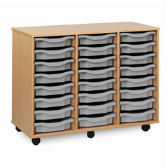 Monarch 24 single tray storage unit (3 x 8) - Light grey