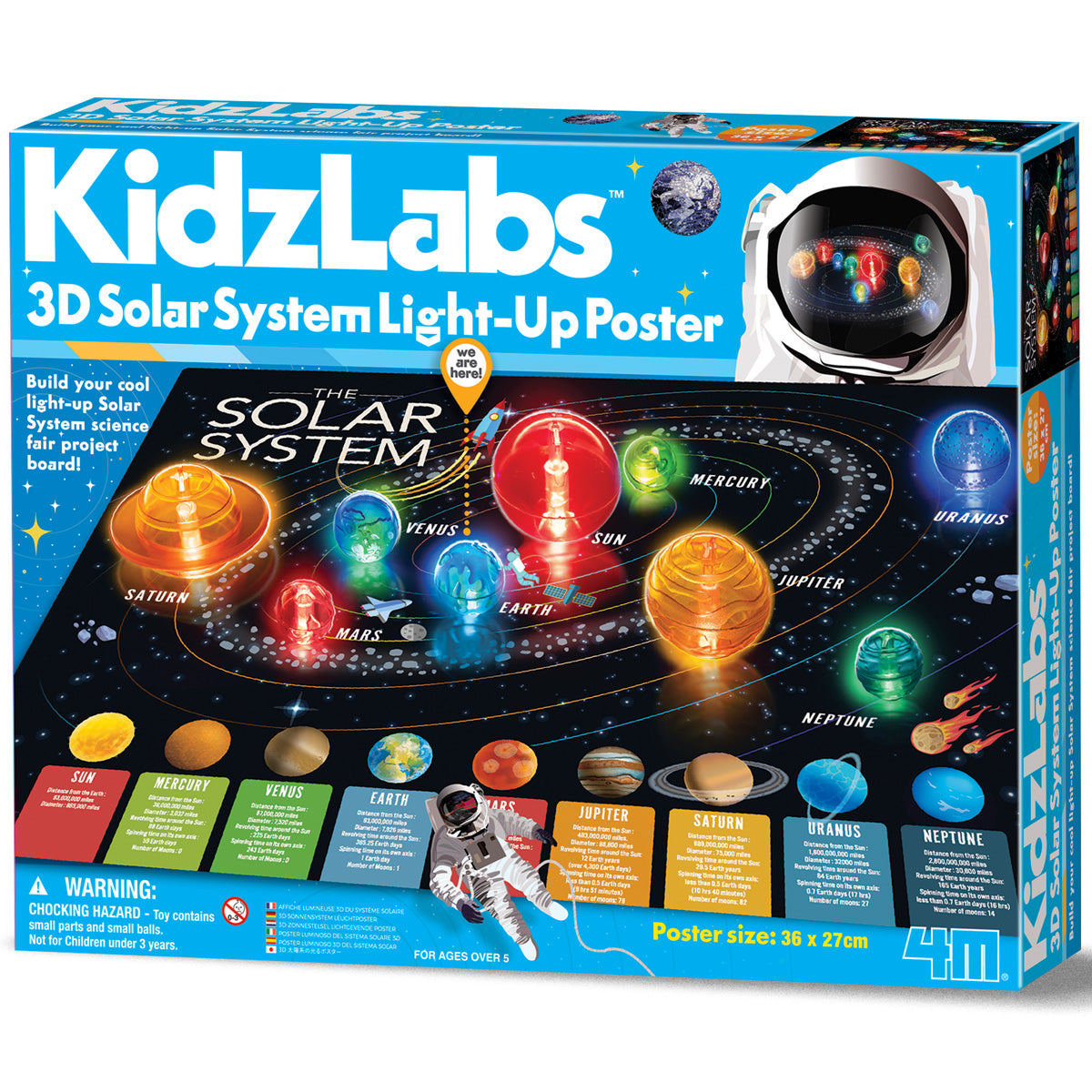 KidzLabs - 3D Solar System Light-Up Poster (5 Years +)