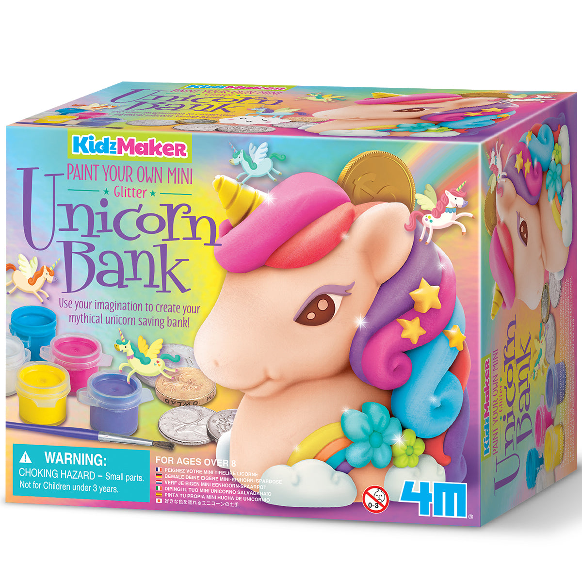 KidzMaker - Paint Your Own Mini Glitter Unicorn Bank (8 Years +)