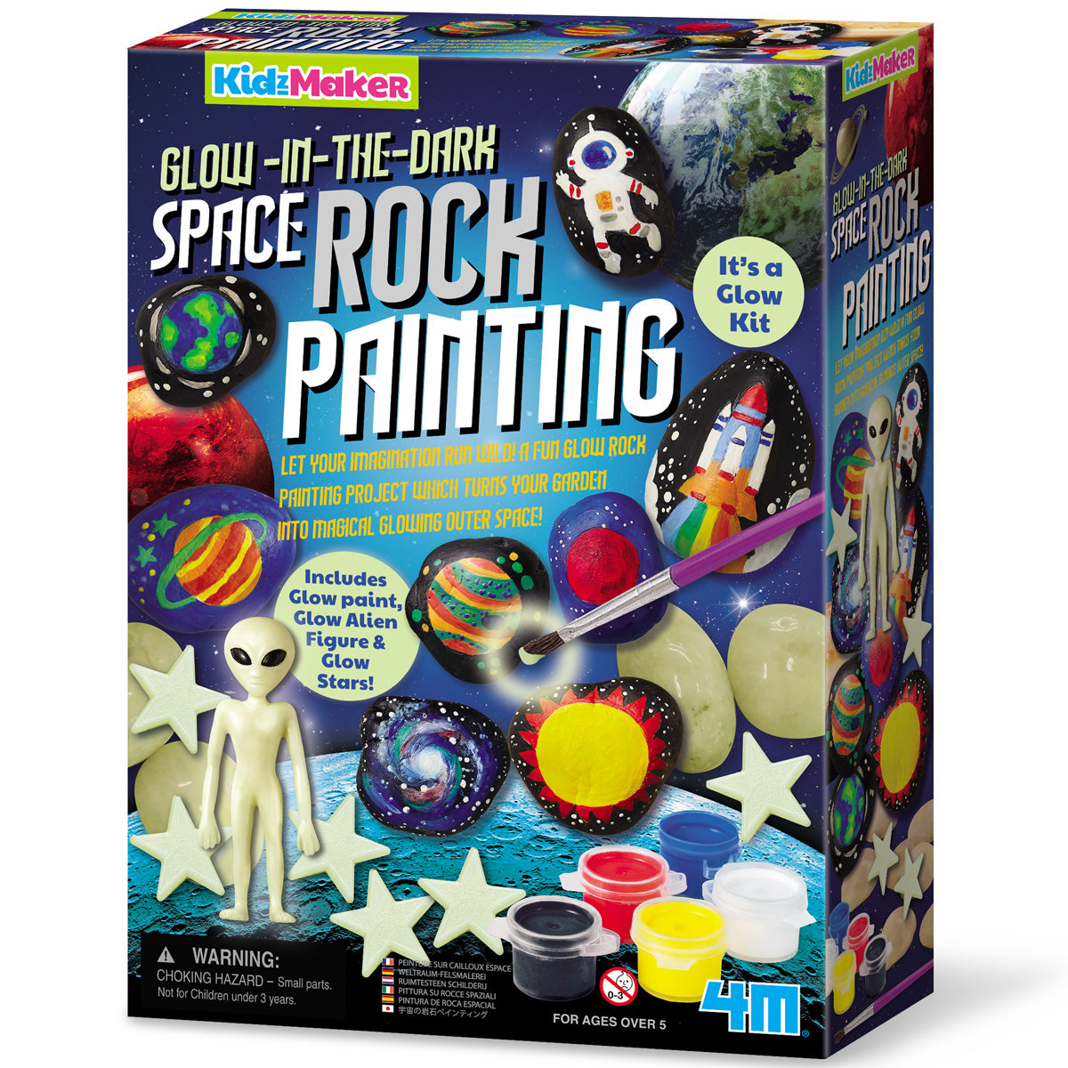 KidzMaker - Glow In The Dark - Space Rock Painting (5 Years +)